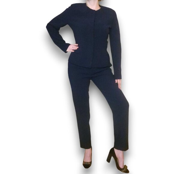Ralph Lauren Purple Label Pants - RALPH LAUREN Purple Label Navy Blue Stretch Wool Slim Fit Suit